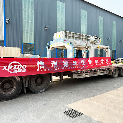 Delivery site of municipal solid waste shredding and sorting equipment
